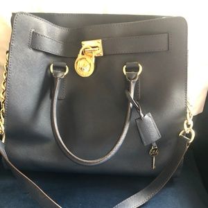 Navy Blue Michael Kors Hamilton LG NS TOTE